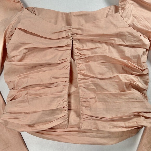 ASTR the Label Blush Sweetheart Ruched‎ Puff Long Sleeve Blouse Size Medium - Picture 6 of 9